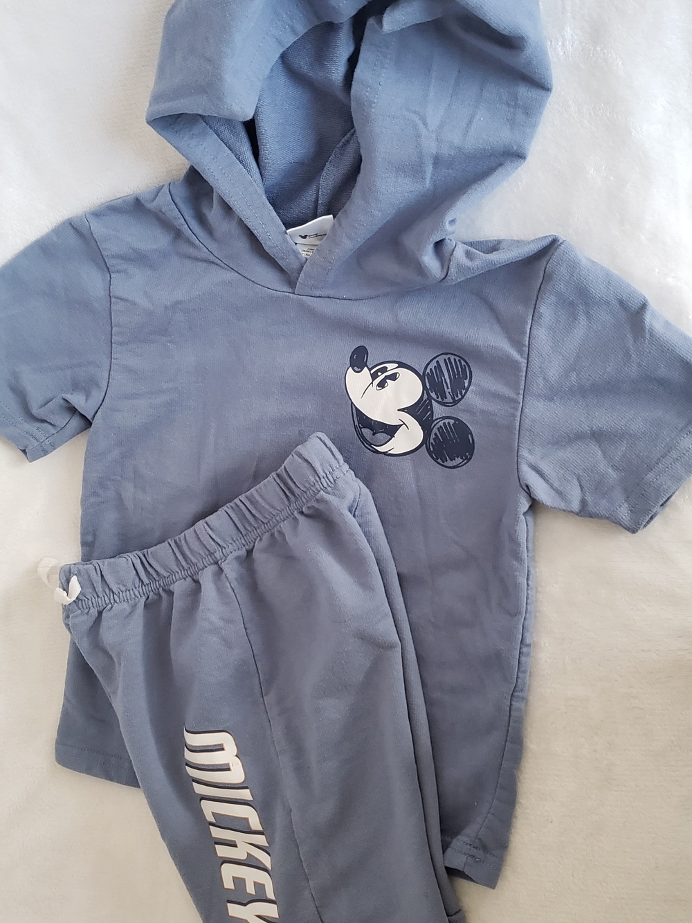Disney Blue Mickey Short-Sleeve Hoodie & Joggers Set